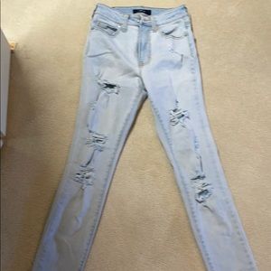 cute light washed tight ripped jeans